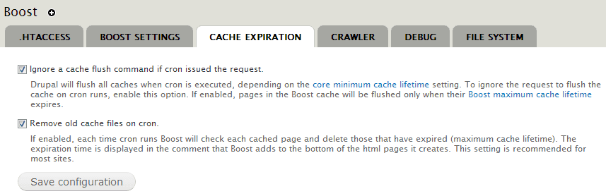 Boost cache expiration Boost cache expiration