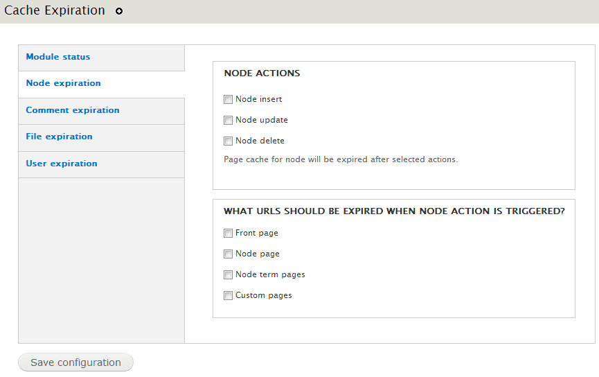 Node cache expiration Node cache expiration