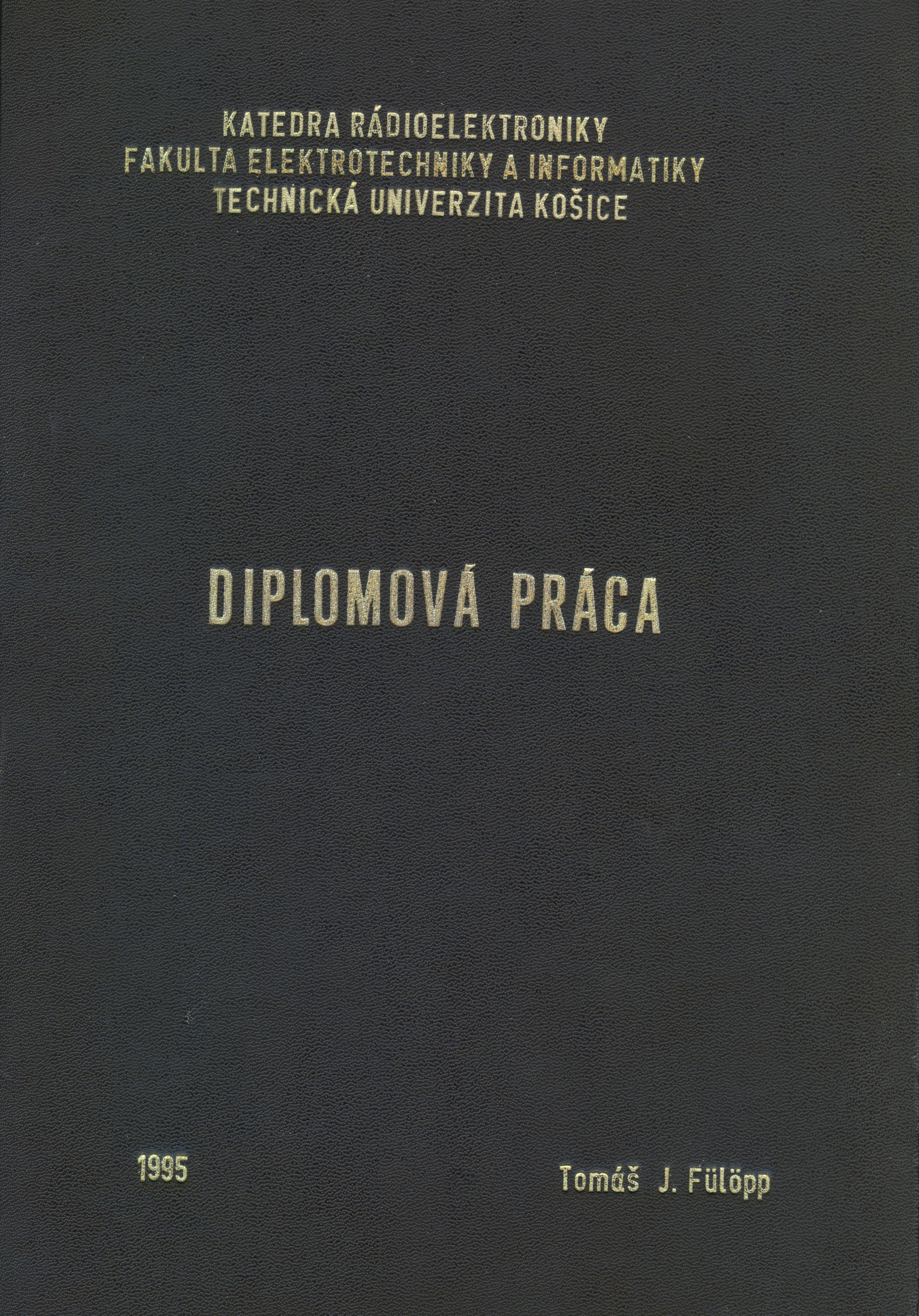 Obálka zviazanej verzie diplomovej práce