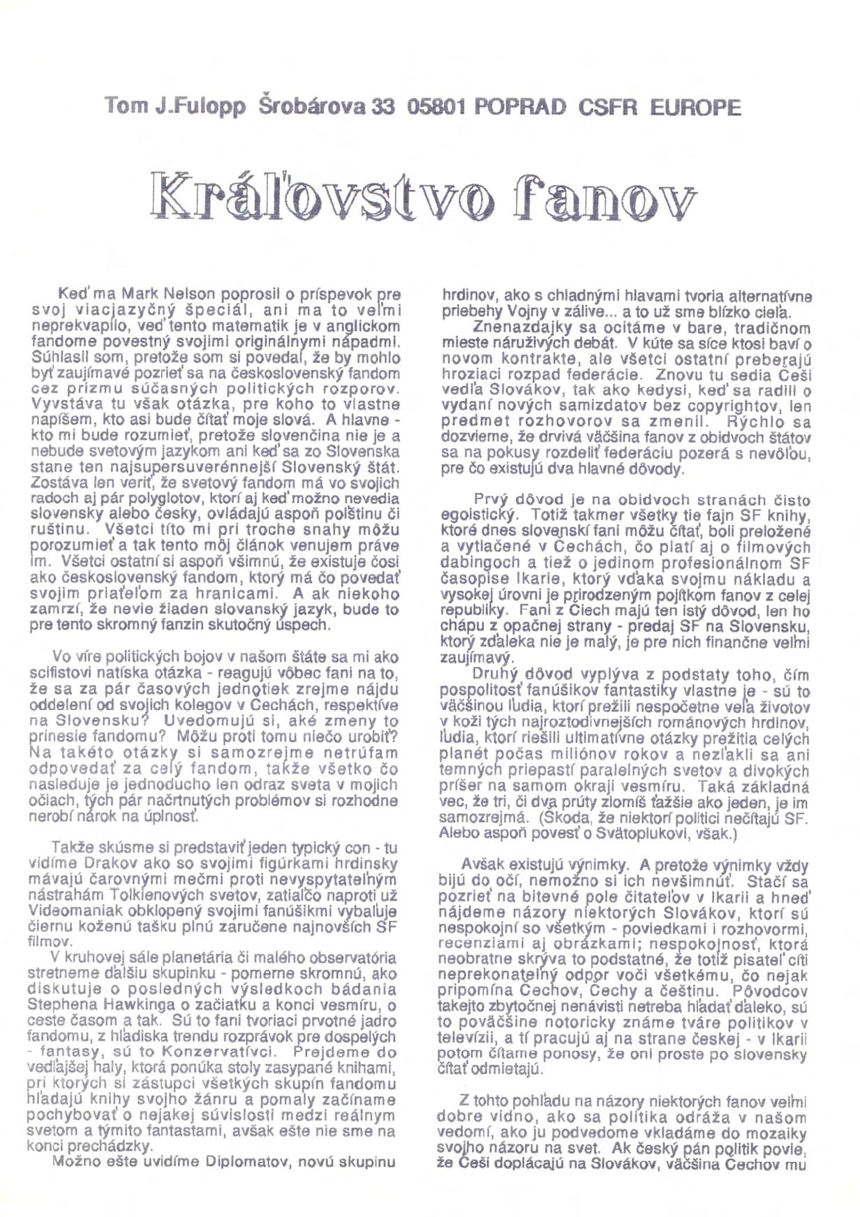 Sken prvej strany vytlačeného článku (Tomáš Fülöpp) Sken prvej strany vytlačeného článku (Tomáš Fülöpp)